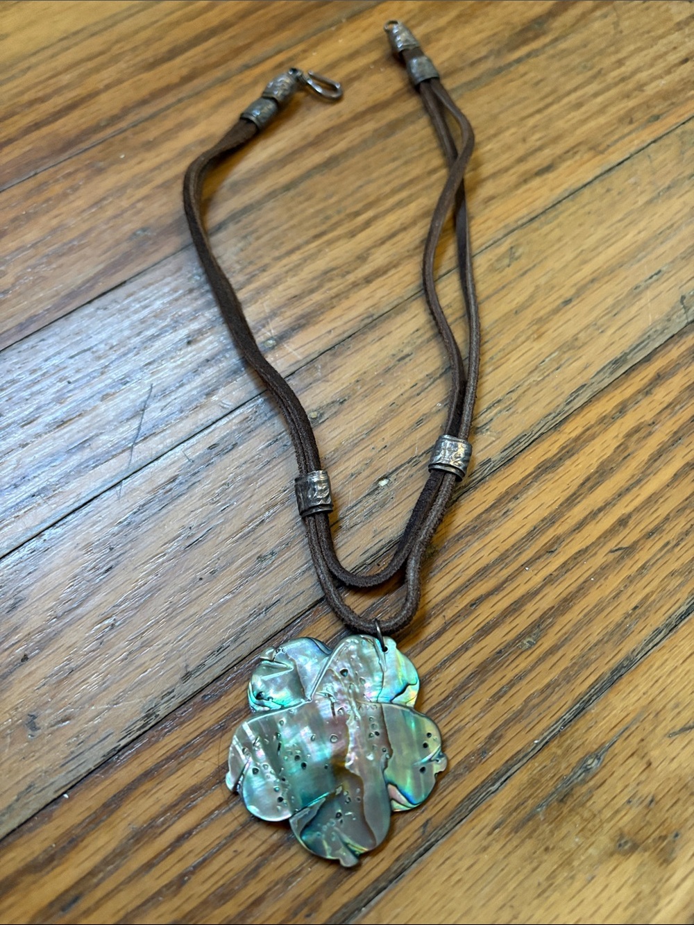 Iridescent Abalone Flower Pendant